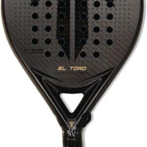 Tactical Padel EL TORO 2.0 BLACK EDITION new 2023, 100% kevlar, 100% fibra di carbonio intrecciata a mano (6K)